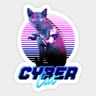 Cybercat Pet Cyborg cat cyberstyle 2077  Video game Sticker
